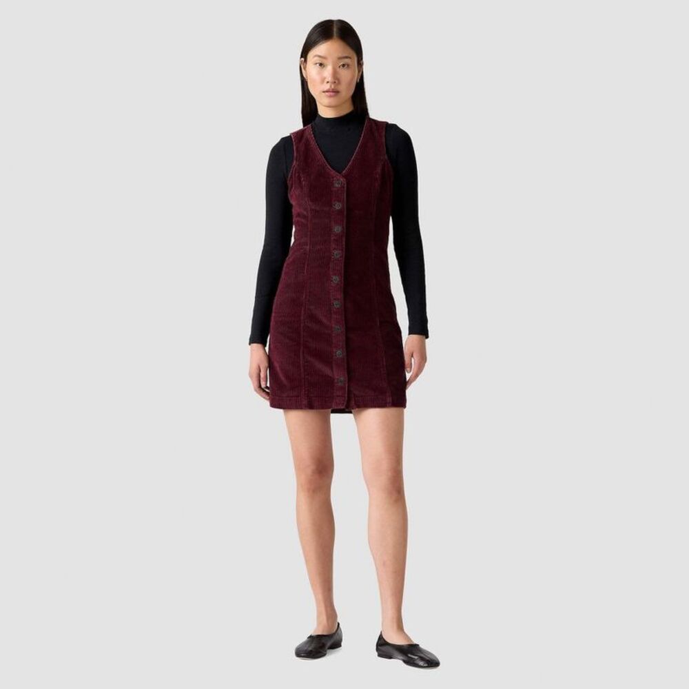 Levi's Women's Vianna Vest Dress - Tawny Port Cord L
